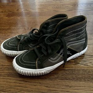 Vans High-Top Sneakers in Green and Black